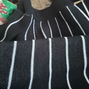 Ashley Stewart Black and White Knit Top and Skirt Set